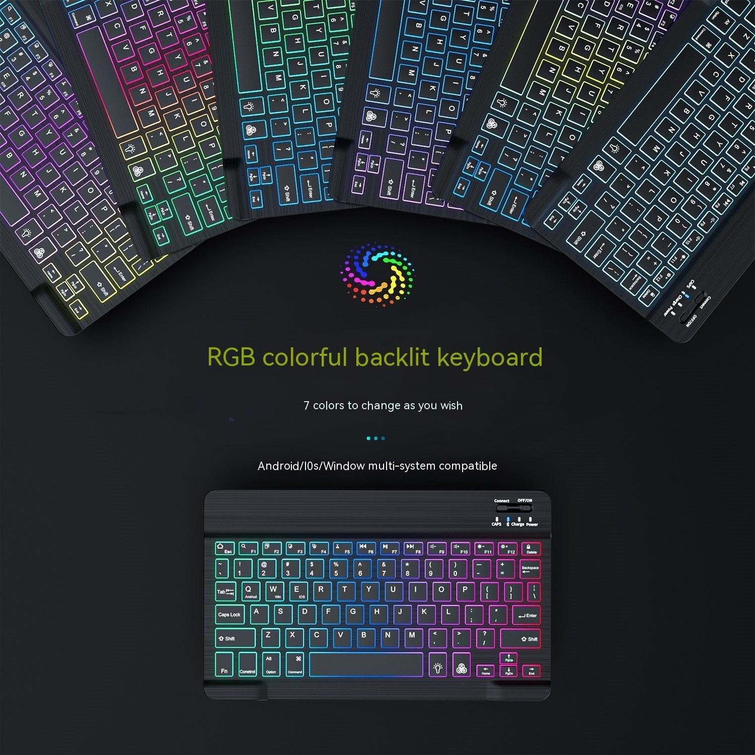 Colorful Luminous Wireless Keyboard And Mouse Set
