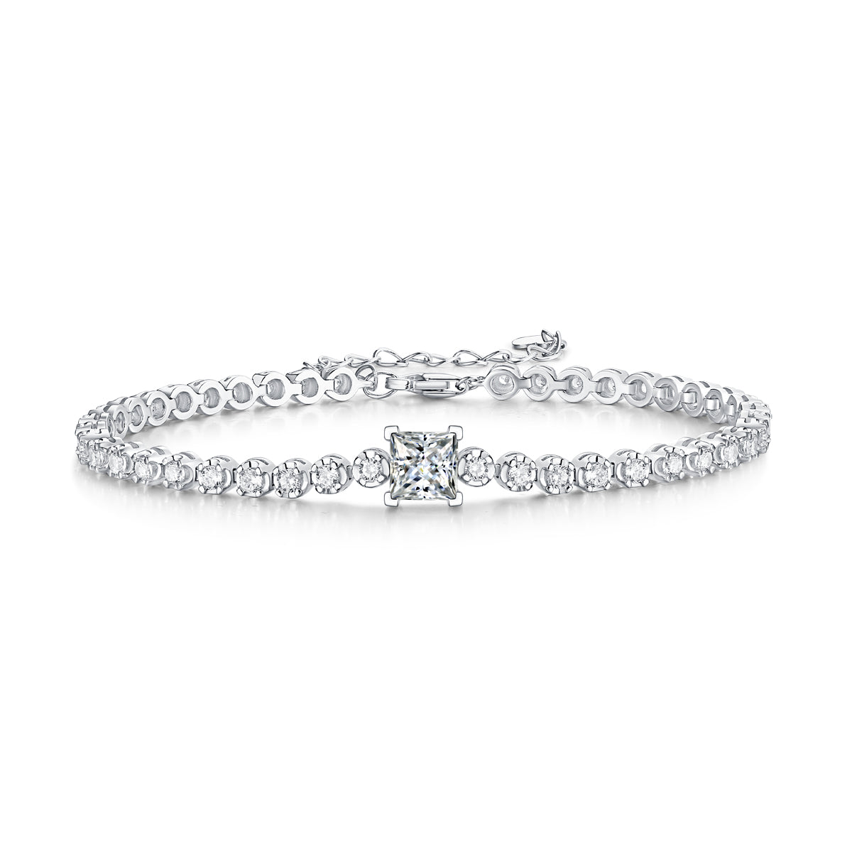 Diamond bracelet on a white background