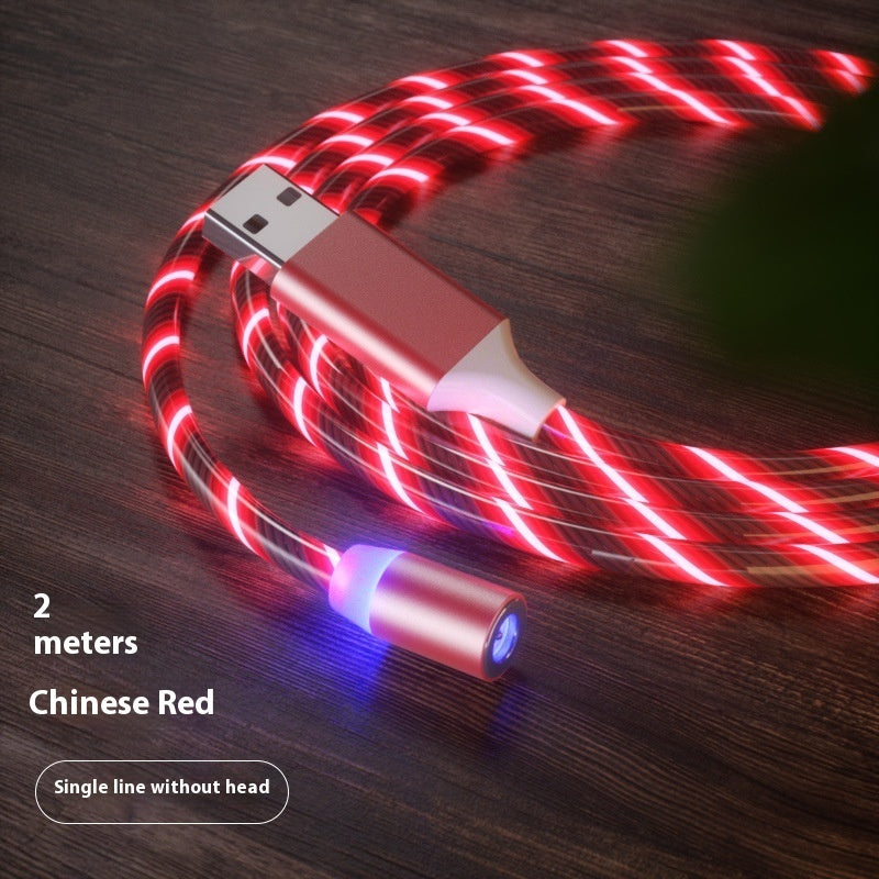 Red LED cable on a wooden surface with text indicating length and color.