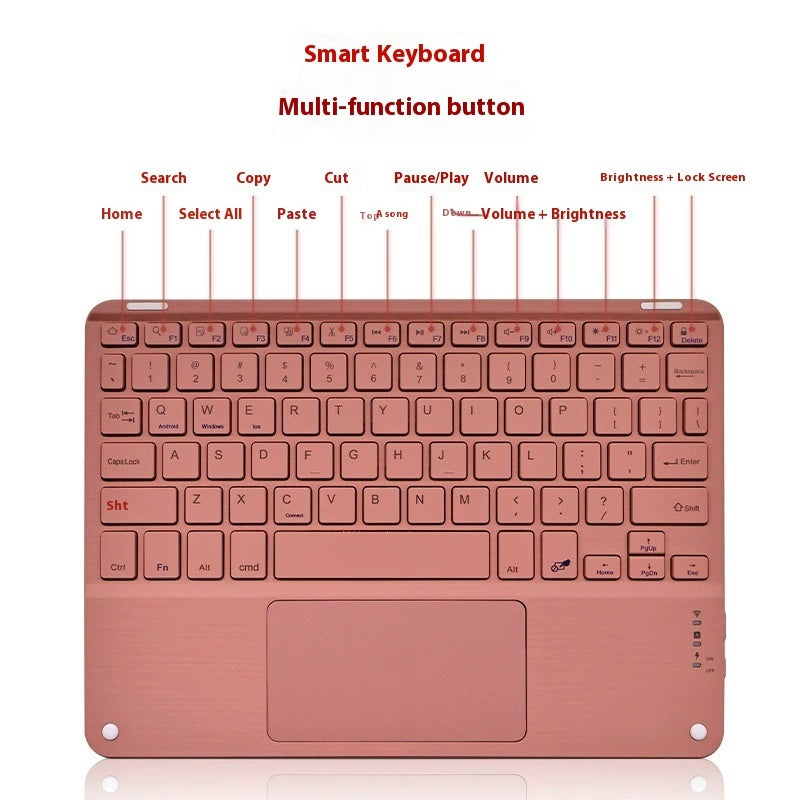 Wireless Bluetooth keyboard with touchpad (10-inch) l rechargeable keyboard for phone's tablet and laptop