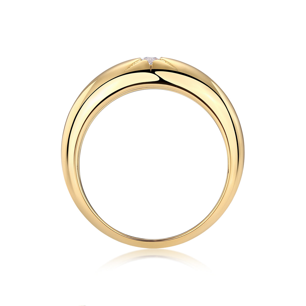 Eight-Prong Radiance: Moissanite S925 Gold-Plated Ring