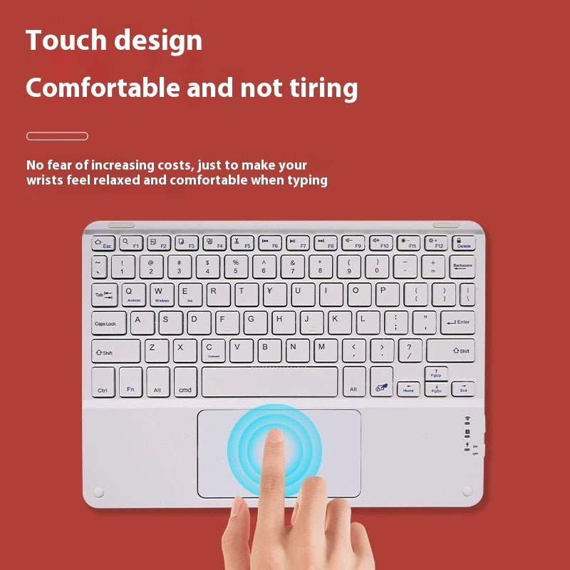 Wireless Bluetooth keyboard with touchpad (10-inch) l rechargeable keyboard for phone's tablet and laptop