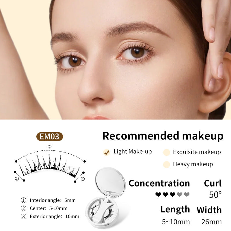 Eyelash extension product with user guide and recommended makeup application.